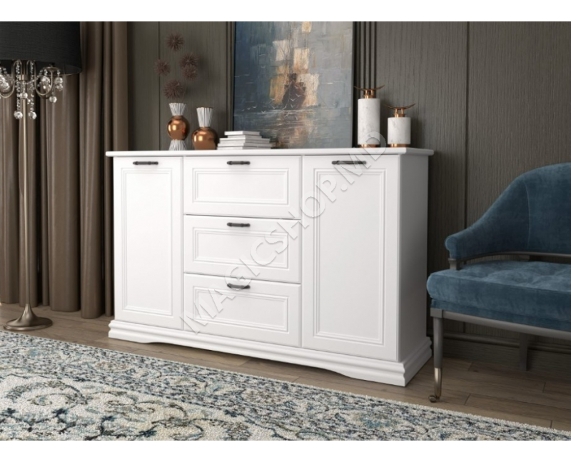 Comodă Sardinia 2D3W (Nymfea Alba/Alb Supermat)